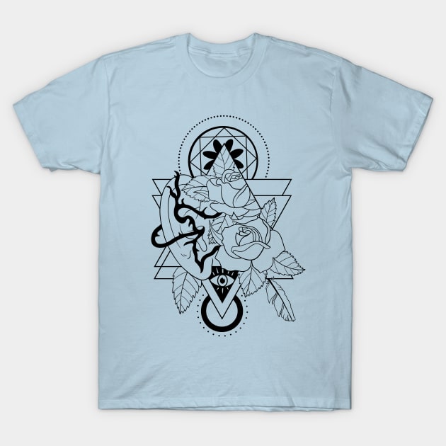 Forking Paths (black lines) T-Shirt by Spazzy Newton